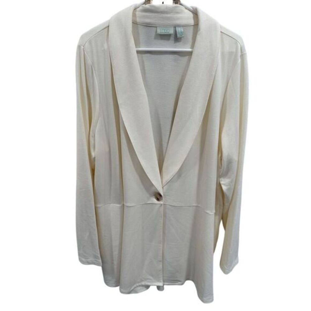 Logo Lounge Women's Ivory Shawl Lapel Blazer Top Size‎ 2X Office Casual